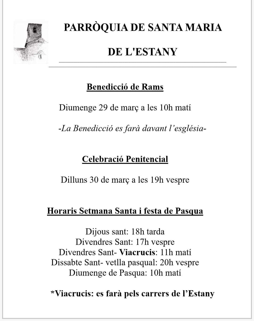 Via Crucis de Setmana Santa a l'Estany